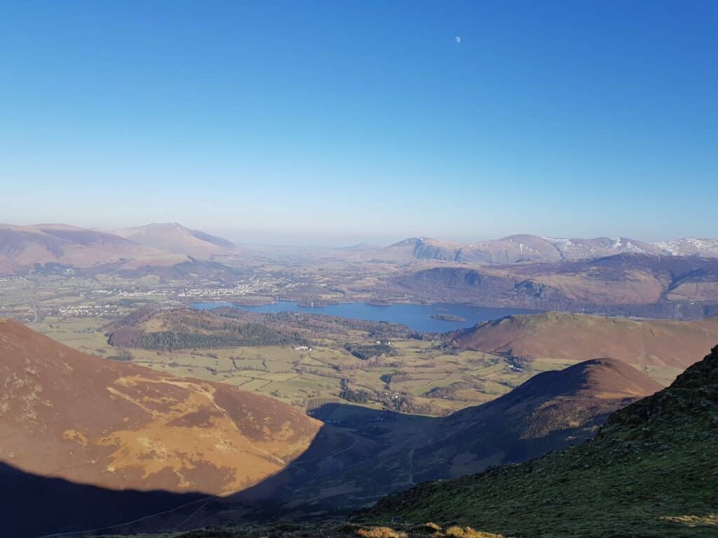 Mountain ridge walk on Grisedale Pike in the northern Lake District